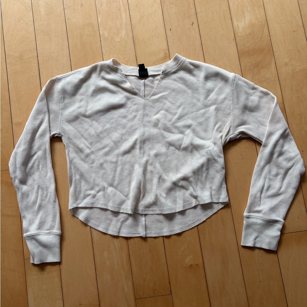 Wild Fable Cream Waffle Knit Top